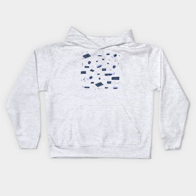 Blue Fishes Kids Hoodie by Dearly Mu